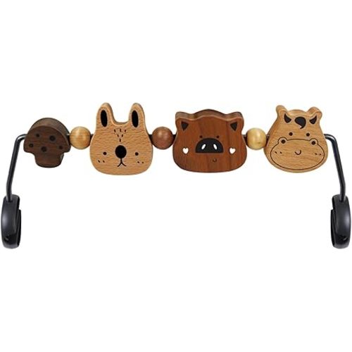 Baby Bjorn Bouncer Toy Bar - Toy Bar for Baby Bouncer Soft & Bliss, Easy to Attach and Remove, 360°Rotating Natural Wooden Toys, Exciting Design for Curious Babies, Farm Animals