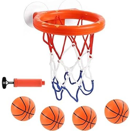 CYFIE Bath Toys Toddler, Bathtub Basketball Hoop for Kids Girls Boys, Suction Cup Shower Basketball Hoops for Shooting Ball Games