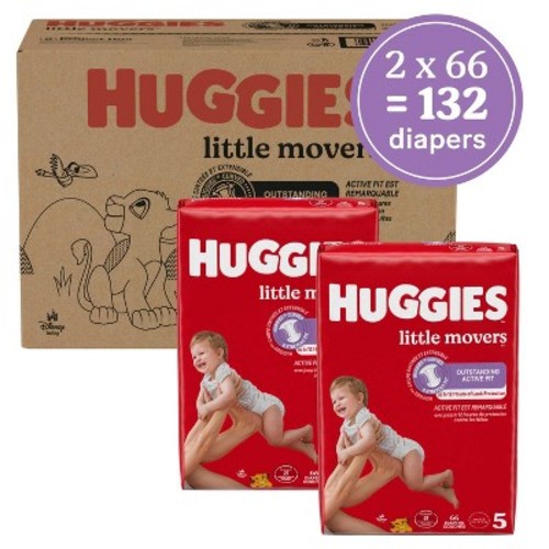 Huggies Little Movers Disposable Diapers - Econ+ Pack - Size 5 - 132ct