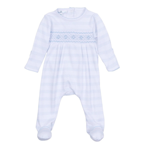 Baby of Mine Smocked Footie - Light Blue