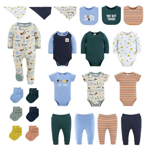 The Peanutshell 23-Piece Baby Boy Clothing Set, Good Sport, 0-3 Months