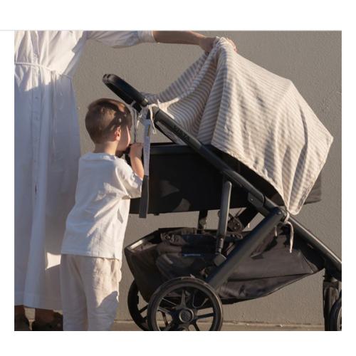 Natural Stripe Linen Baby Blanket