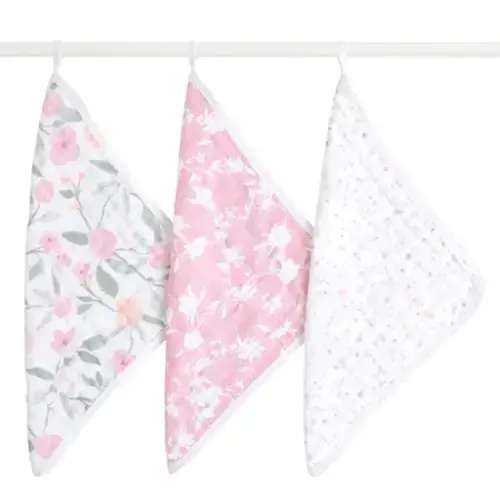 Ma Fleur Cotton Muslin Washcloths 3pk | aden + anais