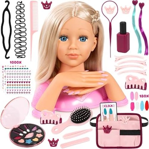 Bayer Design Charlene Magic Nails Styling Head Doll with 10.5 in Bust