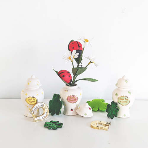 Mini Ginger Jars- St. Patrick's Day Edition – Ruby Clay Company pink lucky charms