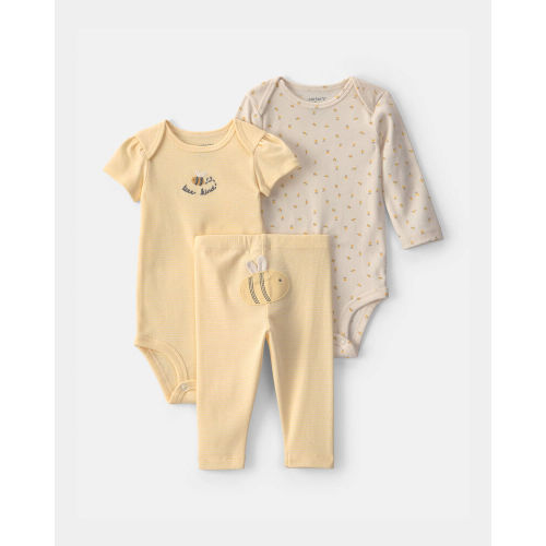 Baby Girl 3-Piece Strawberry Bodysuit & Pant Set - Pink | Carter’s Oshkosh Canada