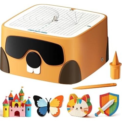 BEAVERBOT Cardboard Cutter for Kids, Safe DIY Cardboard Construction Tool Kit, Educational Craft Toy for 4+ Boys and Girls, for Creativity Projects 3D Models