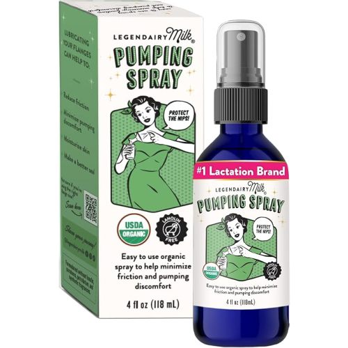 Legendairy Milk Pumping Spray 4 oz., Helps Sore Nipples & Clogged Ducts, Organic Lubricant for Breast Shields and Flanges, Vegan Breast Pump Spray, Natural & Lanolin-Free, Made in USA
