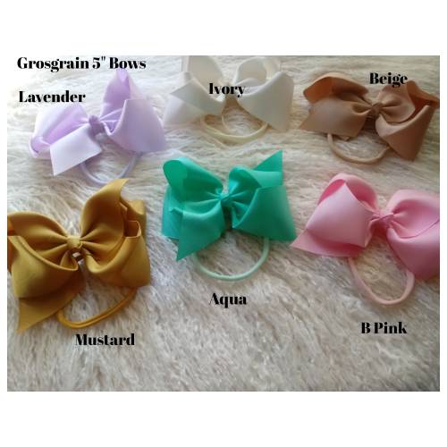 5" Grosgrain Hair Bow on Nylon Band: Boutique Basic Bow