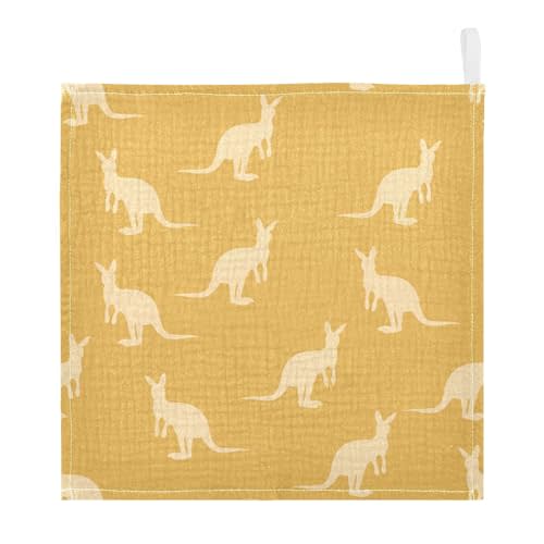 vvfelixl Baby Muslin Washcloths Kangaroo Australia Animals Baby Burp Cloths Cotton Baby Face Towel for Newborn Infants Boys Girls Soft and Absorbent 11.8 X 11.8 in, 3 Pack