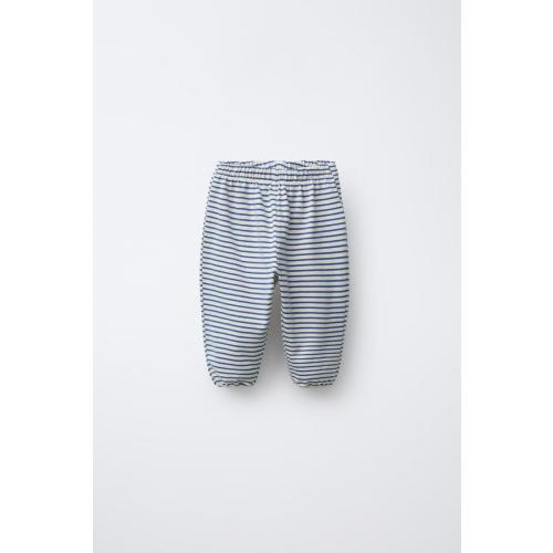 STRIPED JOGGER PANTS - Ecru / Blue | ZARA United States