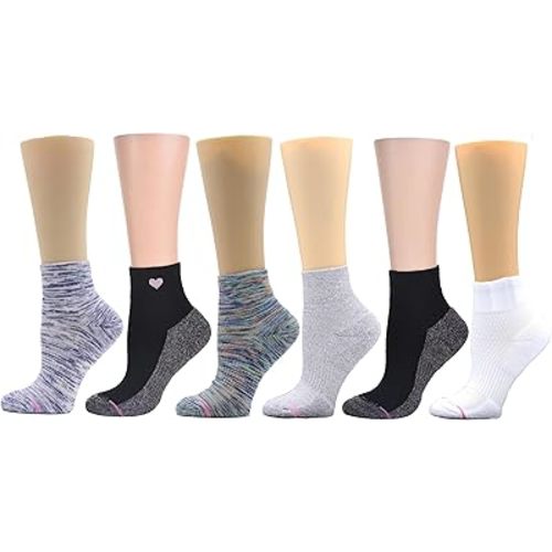 Dr. Motion Compression Quarter Socks For Women With Enhanced Cushion Breathable Arch Support