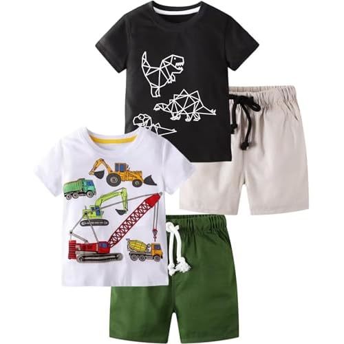 Boy Summer Clothes Toddler Outfits Kids Cotton Short Sets 2-7 Years