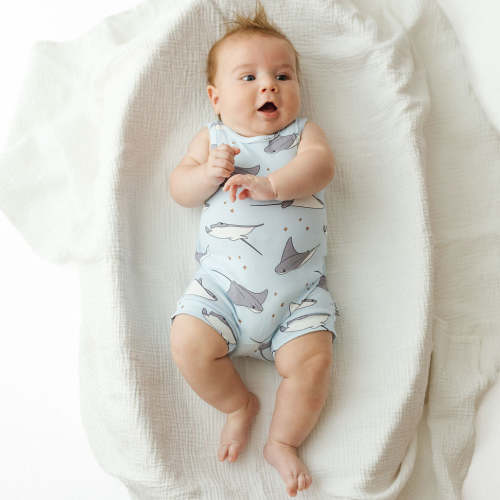 Stingray Stars Sleeveless Shorty Romper Luxe Edition | Cotton Bamboo Blend