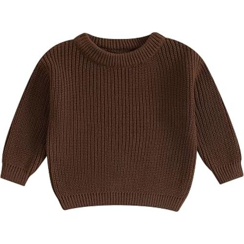 Newborn Baby Boy Girl Knit Sweater Long Sleeve Solid Winter Warm Sweatshirt Top Outfit Infant Toddler Fall Clothes