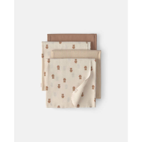 Baby 4-Pack Bear Receiving Blankets - Brown/Ivory | Carter's