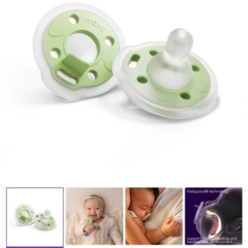 breast-like pacifier 0-6mo 2-set - pistachio | mōmi