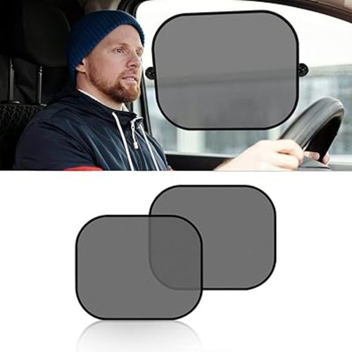 2 Pack Universal Window Shade, Cling Sunshade - Sun, Glare and UV Rays Protection for Your Child - Side Window Car Sun Shades, Blocks Over 98% of Harmful UV Rays (Small)