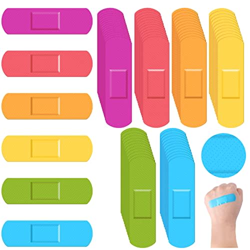 Yinder 120 Pcs Colorful Kids Adhesive Bandage Flexible Waterproof Strips | Neon Bright Colors for Children, Bulk Adhesive Bandage Protect Cuts Scrapes, Breathable Adhesive, 2.83" X 0.75" Flexible Size