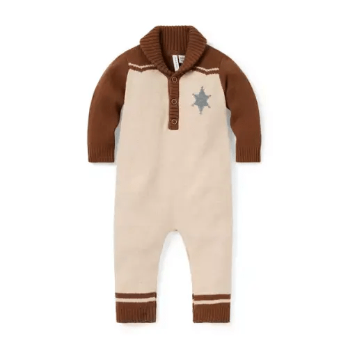 Baby Cocoa Cream Heather Baby Western Sweater One-Piece by Janie and Jack