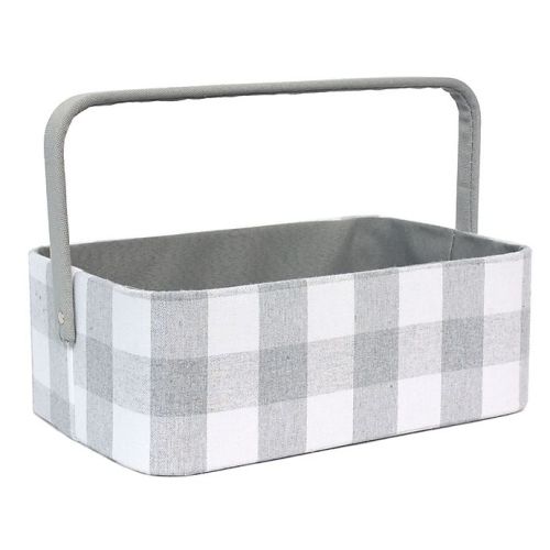 Taylor Madison Designs® Buffalo Check Diaper Caddy in Grey/White