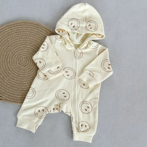 Baby Happy Face Hooded Jumpsuit