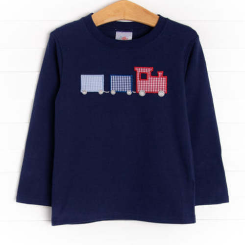 Stichy Fish Train Applique Shirt in 3T