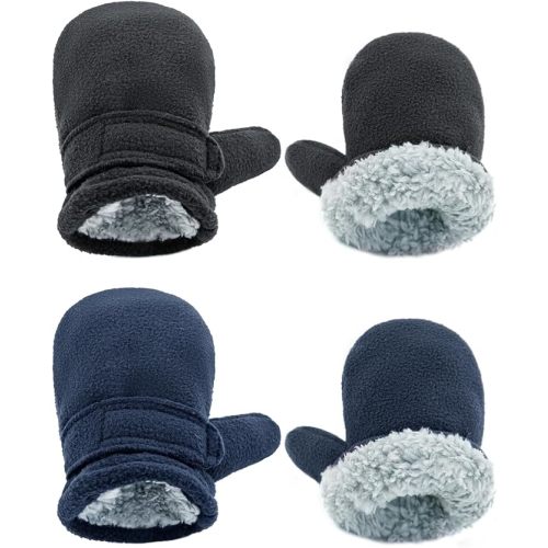 BAVST Baby Toddler Winter Mittens Girls Warm Fleece Lined Gloves Kids Sherpa Lined Mittens for Boys