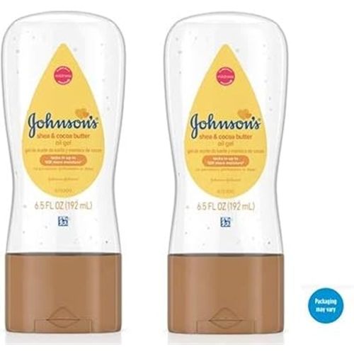 Johnsons Baby Oil Gel with Shea & Cocoa Butter, 6.5 fl. oz (Pack of 2)