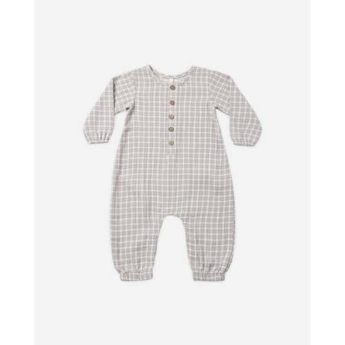 Woven Jumpsuit Blue Gingham – Quincy Mae