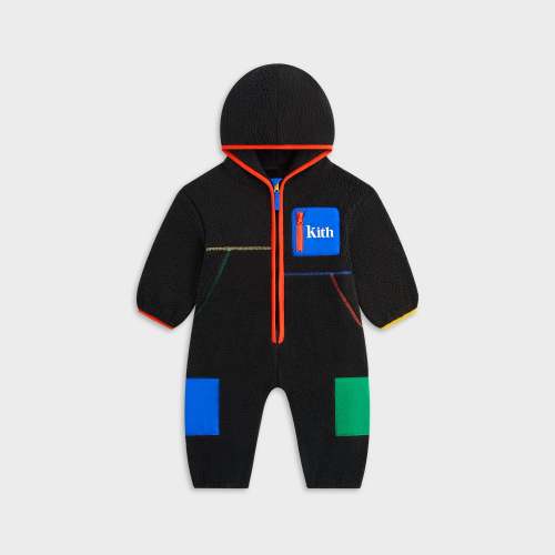 Kith Baby Color-Block Sherpa Antony Coverall - Black