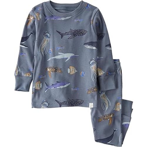 12 M little planet by carter's Baby 2-Piece Pajamas Made with Organic Cotton, Deep Blue Sea Print