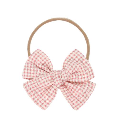 Adventure Bow - Rose Gingham Headband
