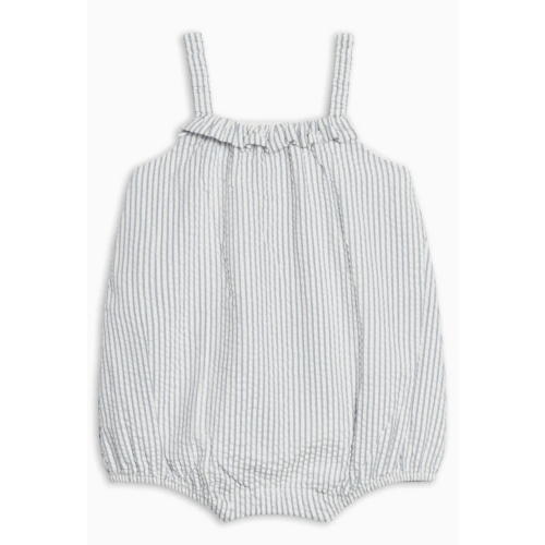 Rosalie Seersucker Ruffle Bubble Romper