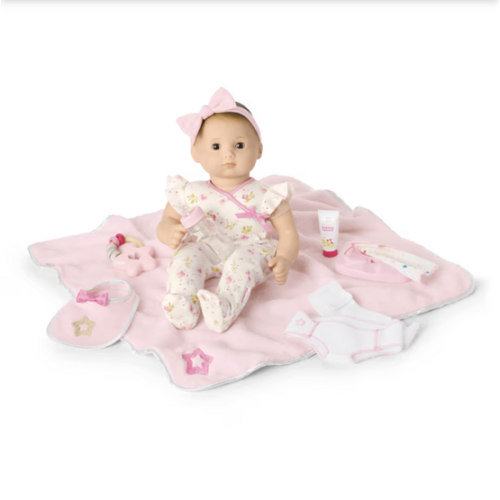 Bitty Baby® Doll #5 with brown hair Care & Play Set