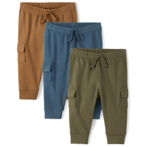 Baby Boys Cargo Jogger Pants 3-Pack - Brown
