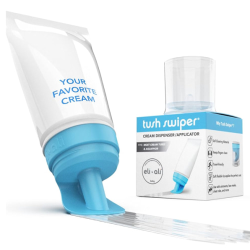Eli & Ali Tush Swiper - Diaper Rash Cream & Butt Paste Applicator - Universal Fit for Most Diaper Creams | Mess-Free & Hygienic Alternative to Cream Spatula - Carry Less Baby Gear - Blue, 1 Pack