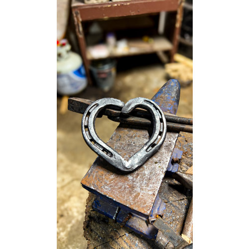 Hand Forged Horseshoe Heart