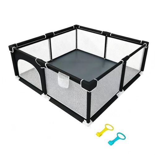 Baby Playpen, Portable Play Yard for Toddlers 1-3, Breathable Mesh Playard, Indoor & Outdoor Play Fence with Pull Rings, Sturdy Activity Pen