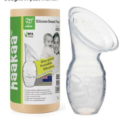 Haakaa Silicone Breastfeeding Manual Breast Pump Milk Pump 100% Food Grade Silicone BPA PVC and Phthalate Free | 4 oz Capacity