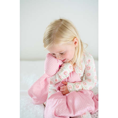 Pink Polka Dots Bunny Lovey Blanket