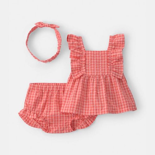 Baby Girl Carter's 3-Piece Gingham Top, Shorts & Headband Set