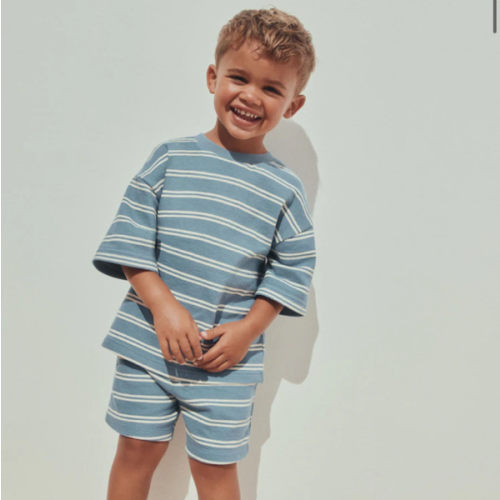 Buy Blue Stripe Short Sleeve All-Over Print T-Shirt and Shorts Set (3mths-7yrs) from Next USA
