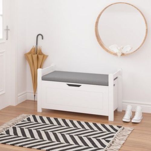 KWPZQEB Wooden Toy Box/Bench, Kids Toy Box with Safety Hinged Lid, Large Storage Cabinet with Flip-Top Lid, Toy Storage Trunk for Playroom