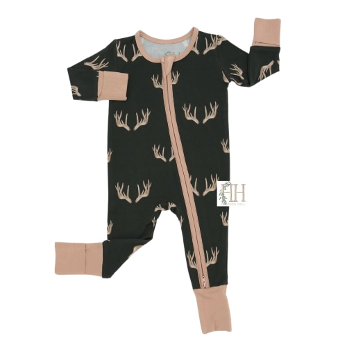 Boys Green Antler Double Zipper Romper – Hamner Hill