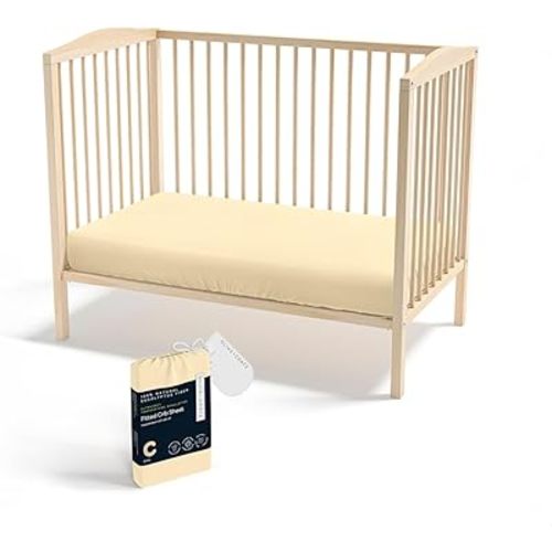 Olive + Crate Crib Sheets Luxury Eucalyptus Tencel, Naturally Pure Ultra Soft and Breathable, Boys and Girls, Baby and Toddler, Deep Pockets, Butter Cream (52 x 28)