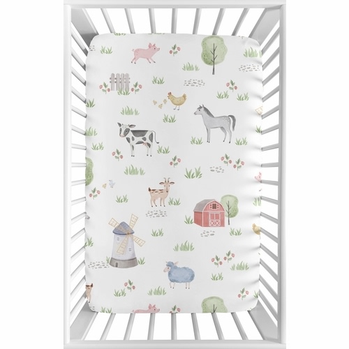 Farm Animals Collection Mini Crib Sheet