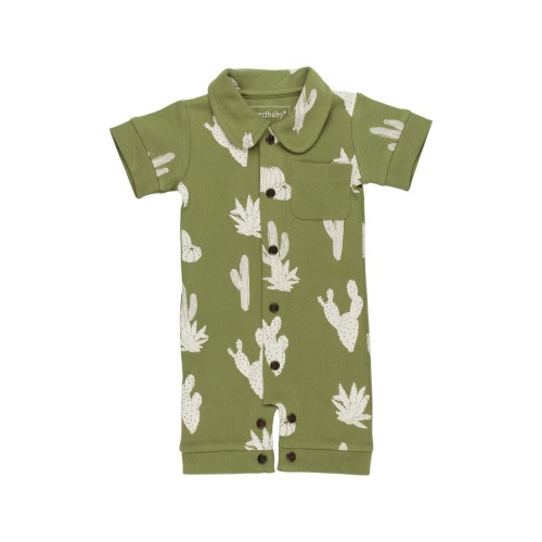 Print Organic Cotton Pocket Romper, 0-3M