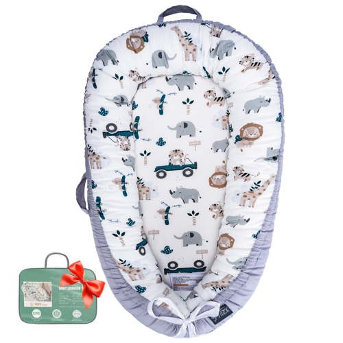 Baby Lounger for Newborn 0–24 Months, Portable Infant Support Pad for Tummy Time and Diaper Changes, Breathable Cotton Pad for Supervised Awake Use