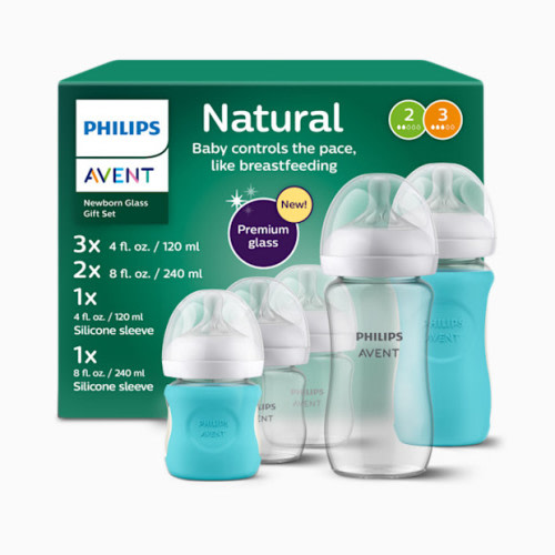 Glass Natural Bottle with Natural Response Nipple, Baby Set